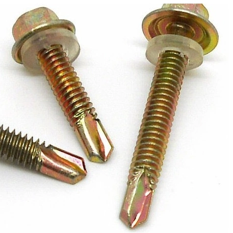 外六角钻尾自钻螺丝自攻自转彩钢瓦燕尾螺丝带垫打铁螺钉