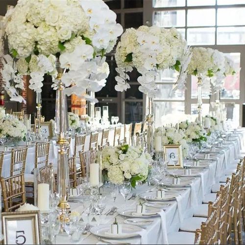 2020新款婚庆道具路引水晶摆件结婚婚礼布置亚克力花架金色花瓶