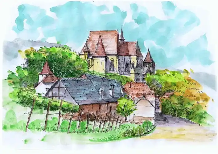 手绘欧洲最美小镇