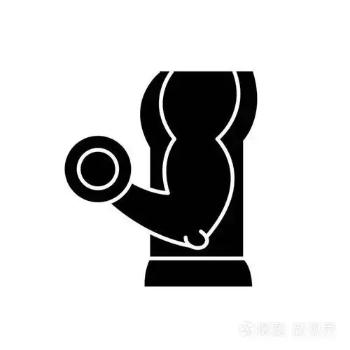 力量练习黑色图标, 矢量标志在孤立的背景.力量锻炼概念标志, 例证