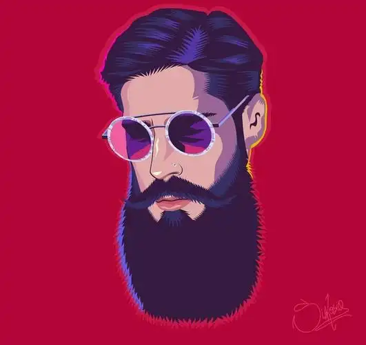 欧美发型师头像插画男