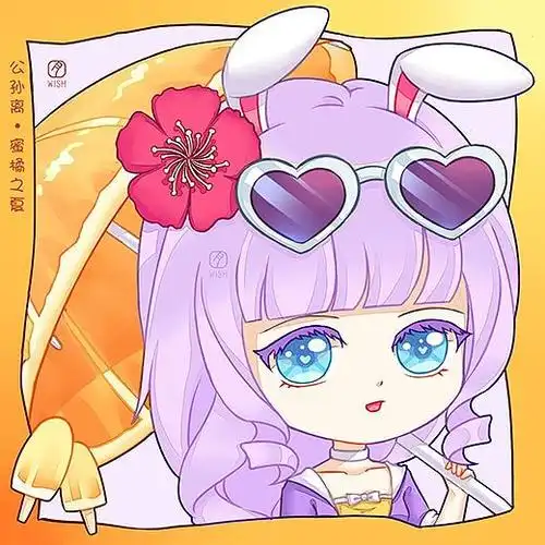 王者荣耀公孙离蜜橘之夏q版头像wish月