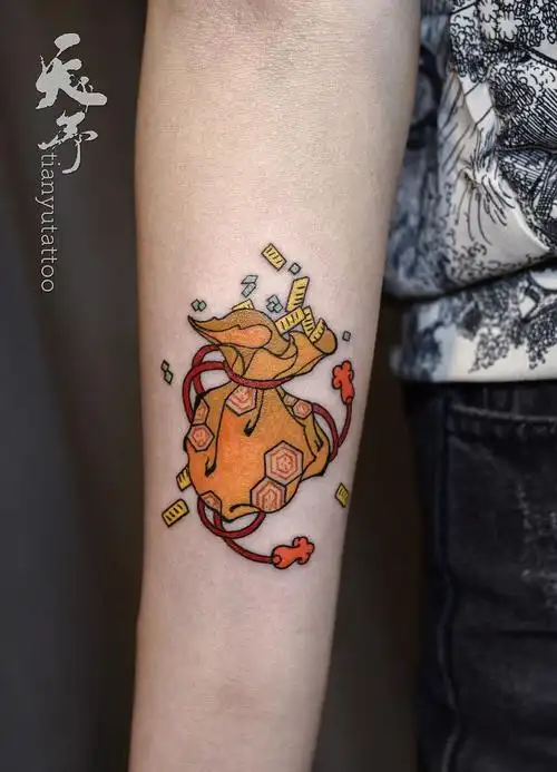 招财进宝小钱袋天予刺青谢严作品