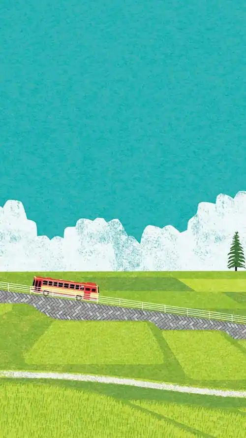 小清新插画风景图片手机壁纸