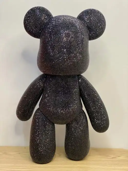 黑色底钻贴钻暴力熊玩偶摆件粘钻熊满钻抖音网红创意礼盒