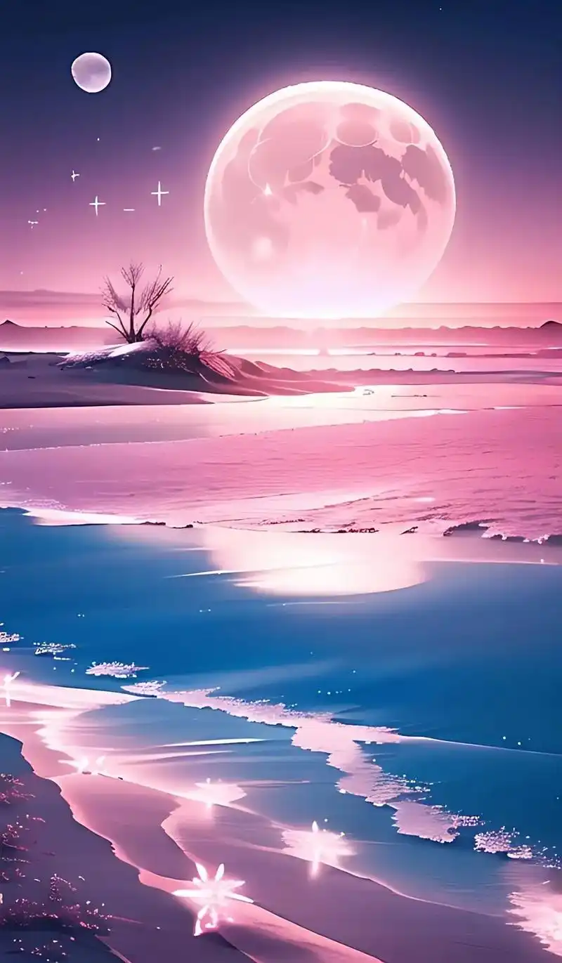 蓝色的大海和月亮,流沙,晶莹剔透,闪闪发光,唯美,梦幻,浪漫 - 抖音