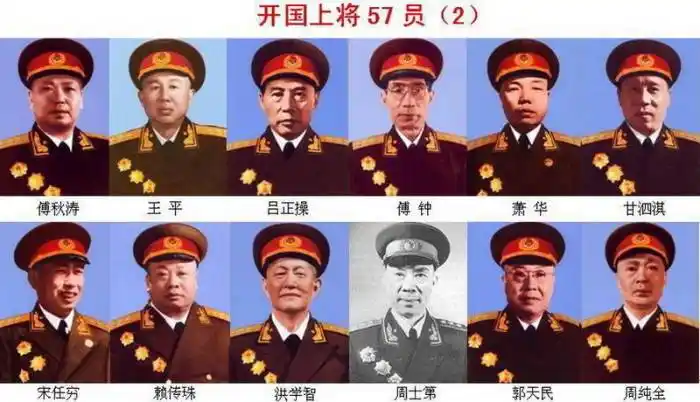 开国元帅,大将,上将和中将(254人)