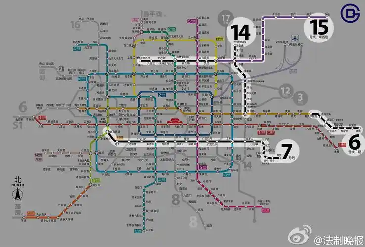 北京地铁运营线路图