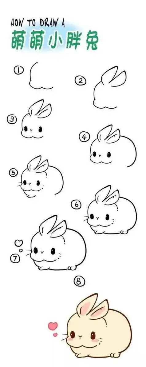 简笔画可爱小动物简笔画可爱小动物呆萌女孩