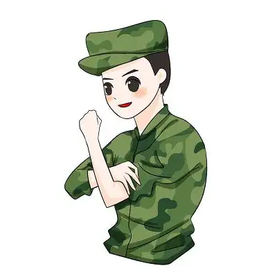 国庆节军训迷彩士兵卡通军人部队国庆建军节png素材