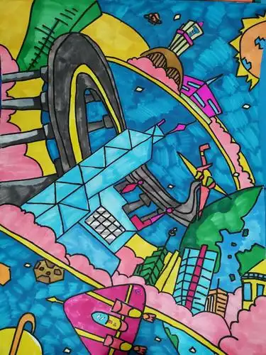 三曹路小学"创新 环保 和谐"科幻画获奖作品展