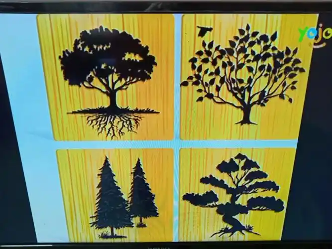 yojo幼儿园联盟永兴小太阳幼儿园,大一班创意美术剪影画:《树林》