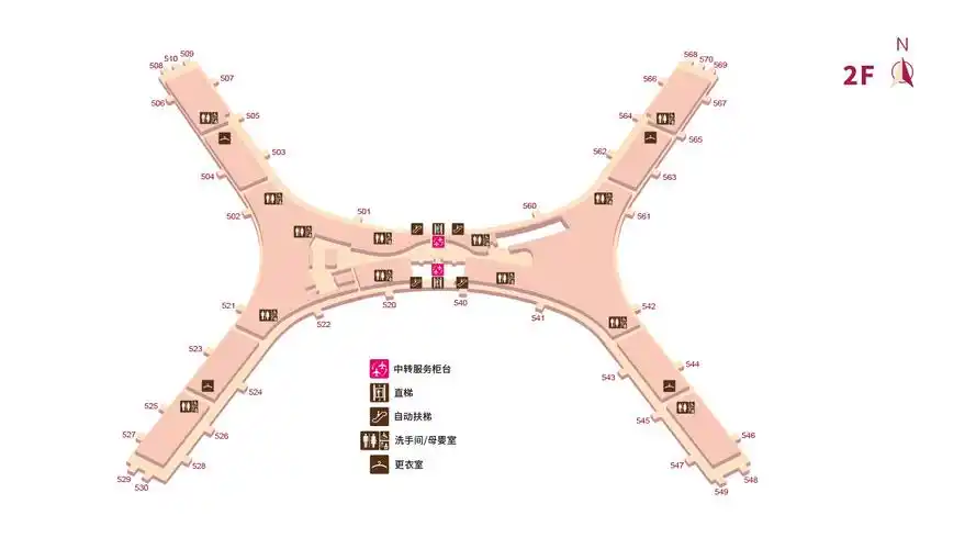 深圳机场卫星厅各楼层平面图汇总