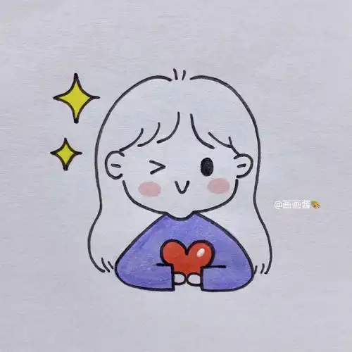 可爱小女孩简笔画教程