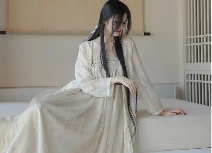 【令壹】席纱吐云 双层网纱刺绣中式改良汉服抹胸裙齐胸长裙