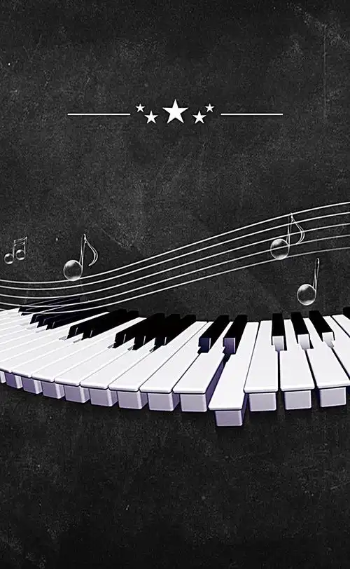 搜图123提供独家原创黑色大气钢琴海报背景素材下载,此素材图片已被