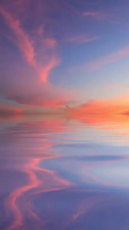 绚烂宁静的晚霞,风景-手机壁纸