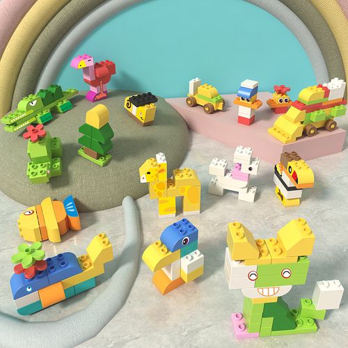 兼容儿童玩具智力益智拼图男孩宝宝乐高2岁积木塑料积木