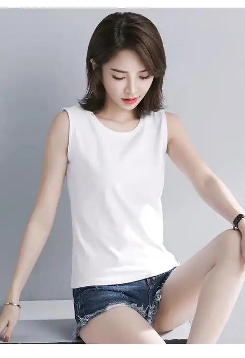 楔木杳宽吊带背心女学生夏季女士背心打底衫修身显瘦大码内穿无袖女
