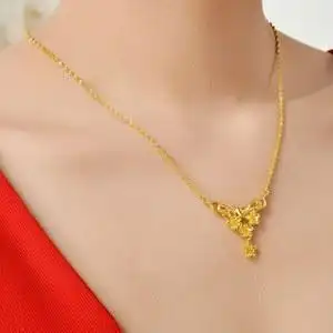 99老凤祥云爱心花语18k黄金水波纹项链 花朵爱心999足金女款吊坠