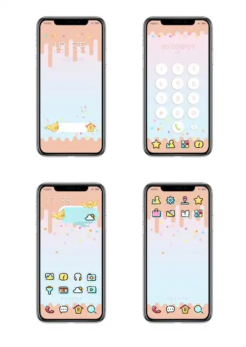 奶萌小黄鸟手机主题界面设计作业