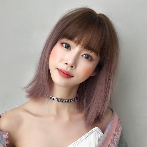 假发女短发网红漫画刘海蓬松修脸自然少女锁骨发全头套式短直发