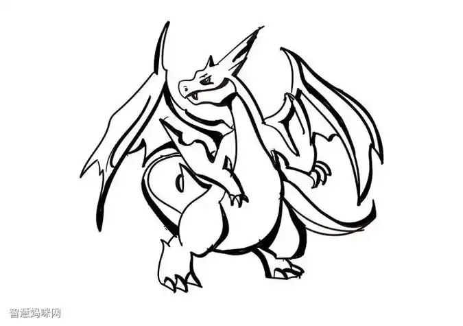 艾克斯喷火龙简笔画(艾克斯的简笔画带腿) -【爱个性】