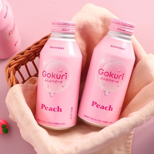 日本进口三得利gokuri飘逸白桃果肉果汁水蜜桃味饮料网红夏日饮品