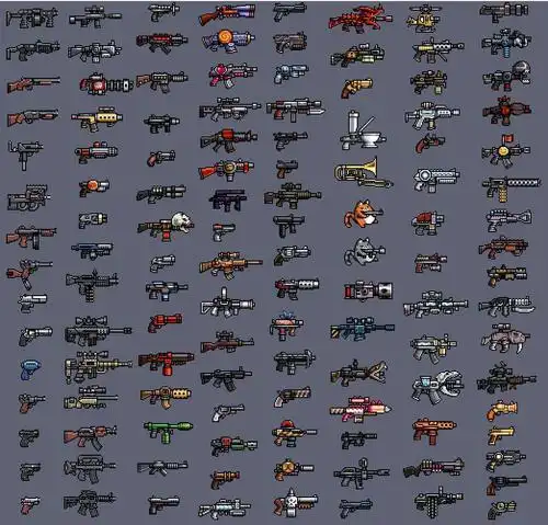 想开发2d射击游戏?像素画枪械画法指南