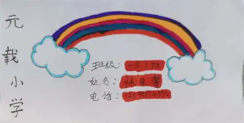 全班积极参与,通过剪,写,画做出了一张张精致的名片.