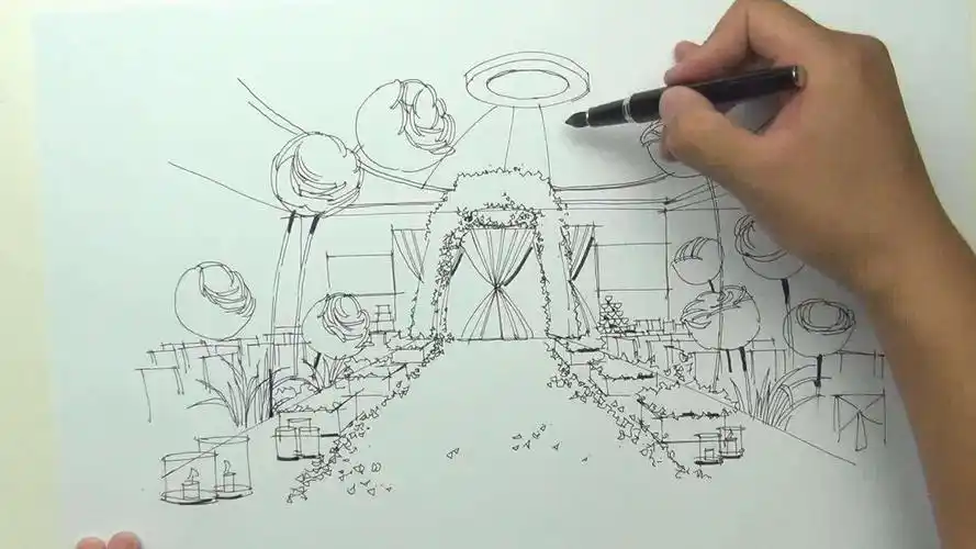 手绘婚礼现场图片