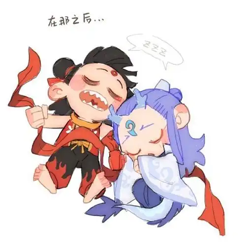 哪吒敖丙q版头像大全哪吒敖丙情头一左一右18张