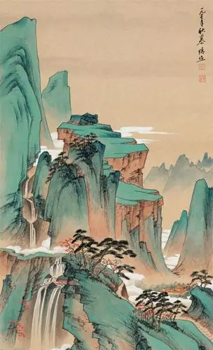 当代国画大师慕凌飞山水画作品欣赏