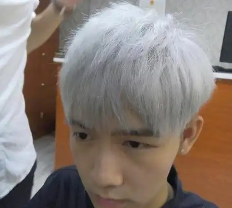 好看的男生银灰色染发图片 奶奶灰升级版发型