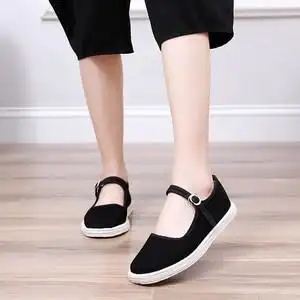 千层底方口布鞋女图片