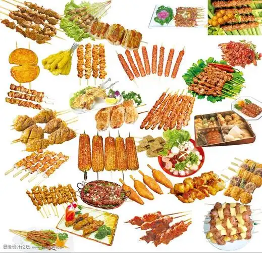 各种精美的烧烤串美食图片psd素材(100dpi)(免费)