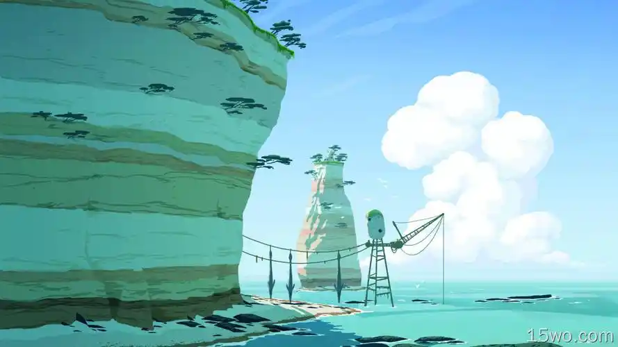 手绘的海岸壁纸 4096x2160壁纸 风景建筑壁纸 4k2k壁纸 - e屋壁纸