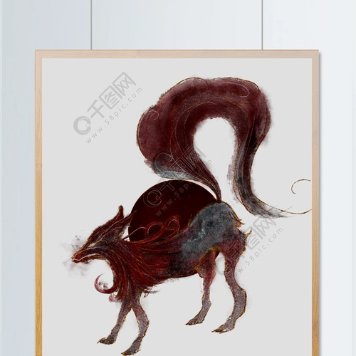 天狗神话平面插画