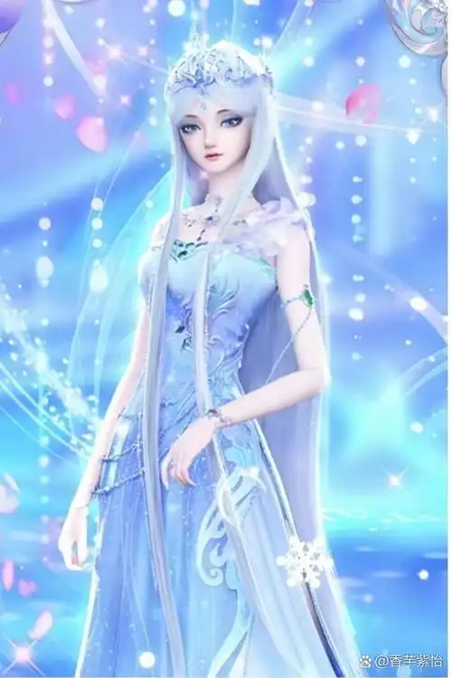 叶罗丽仙子,冰雪中的精灵,梦幻蓝裙,仙气飘飘.冰公主