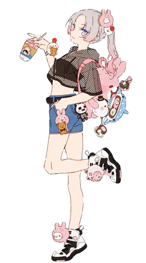 可爱少女 手帐免扣素材人物