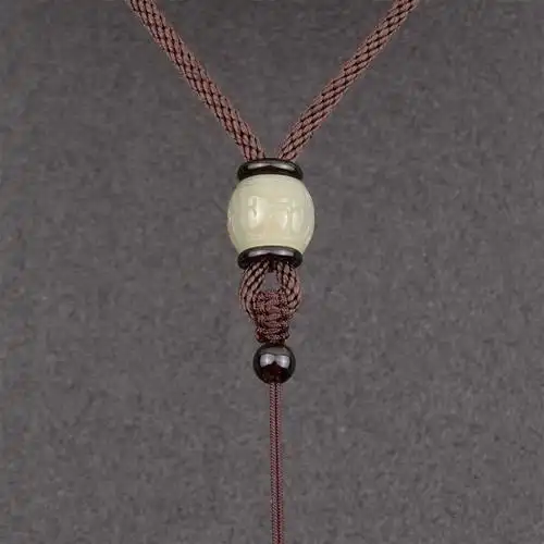 粗款观音玉佛玉坠和田吊坠挂绳手工编织脖子绳