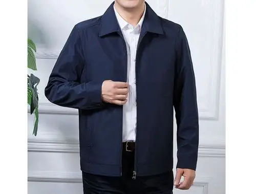 中老年领导干部夹克外套中老年男士50春秋上衣外套45岁爸爸服装 j27加