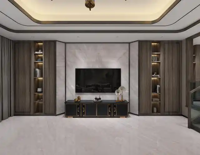 客厅悬空电视设计相信大家都不陌生,常见的悬空电视设计,是在墙面加一