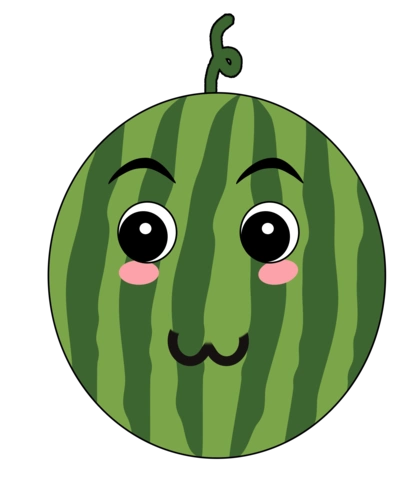 可爱手绘西瓜png素材