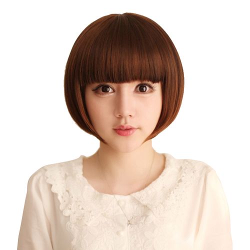 美蝶 时尚帅气短直发假发女学生短发bobo韩国齐刘海发型逼真假发套假