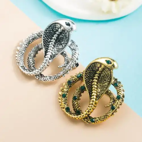 欧美时尚网红爆款个性眼镜蛇胸花胸针潮流复古街拍胸针服装配饰品