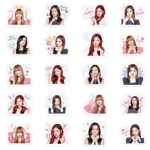 40张韩国blackpink贴纸 朴彩英金智妮手账素材lisa手帐金智秀贴纸