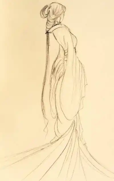 古风女子侧颜简笔画法