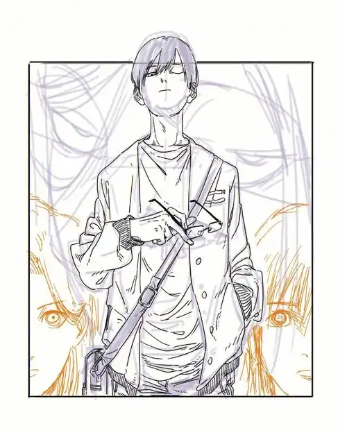 封面草稿黑白线稿