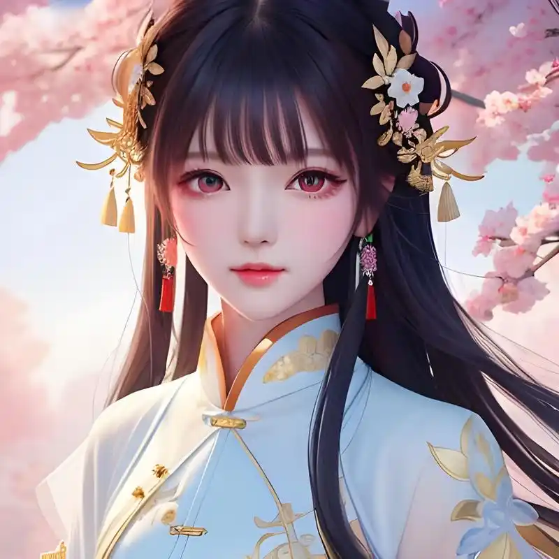 「桃花下的古风系女孩」[比心][比心] #超潜力新人创作营#  #二次元美